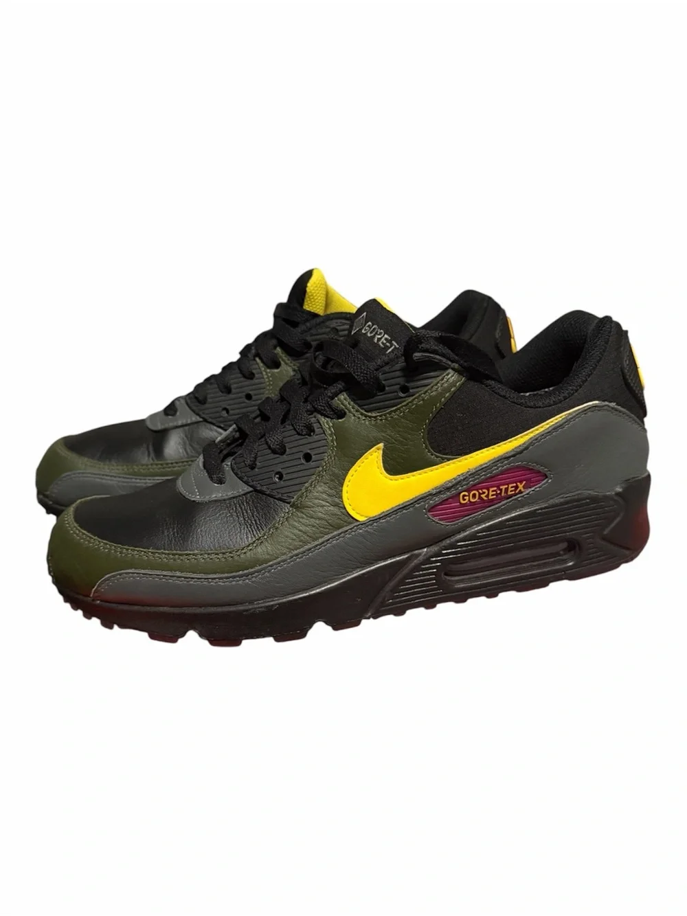 Nike Olive Green & Yellow Air Max GORE-TEX Yellow cargo khaki Sneakers Mens 9.5